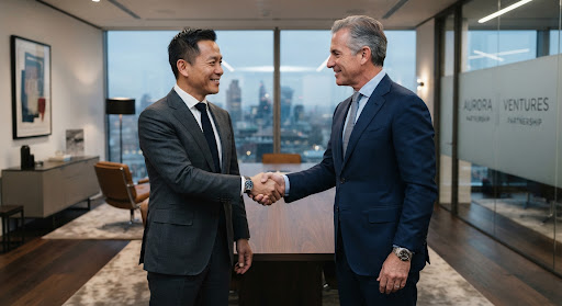 Business partnership handshake